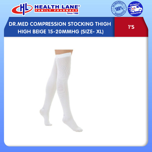 DR.MED COMPRESSION STOCKING THIGH HIGH BEIGE 15-20MMHG (SIZE- XL)